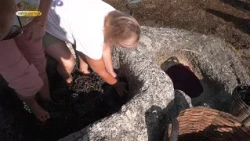 Traditional wine press recreated at Lagar dos Mouros in Vilar do Torno and Alentém