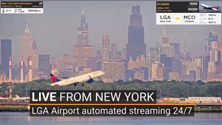 LaGuardia Airport Live – New York City Skyline