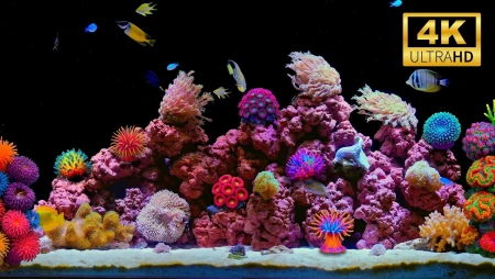 Peaceful 4K Aquarium Ambience - Real Water Flow & Marine Life